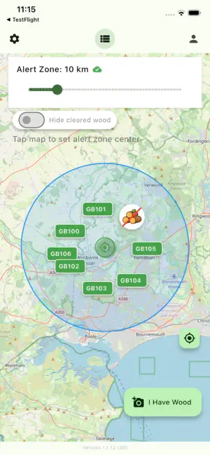Firewood Friends app screenshot showing listing details